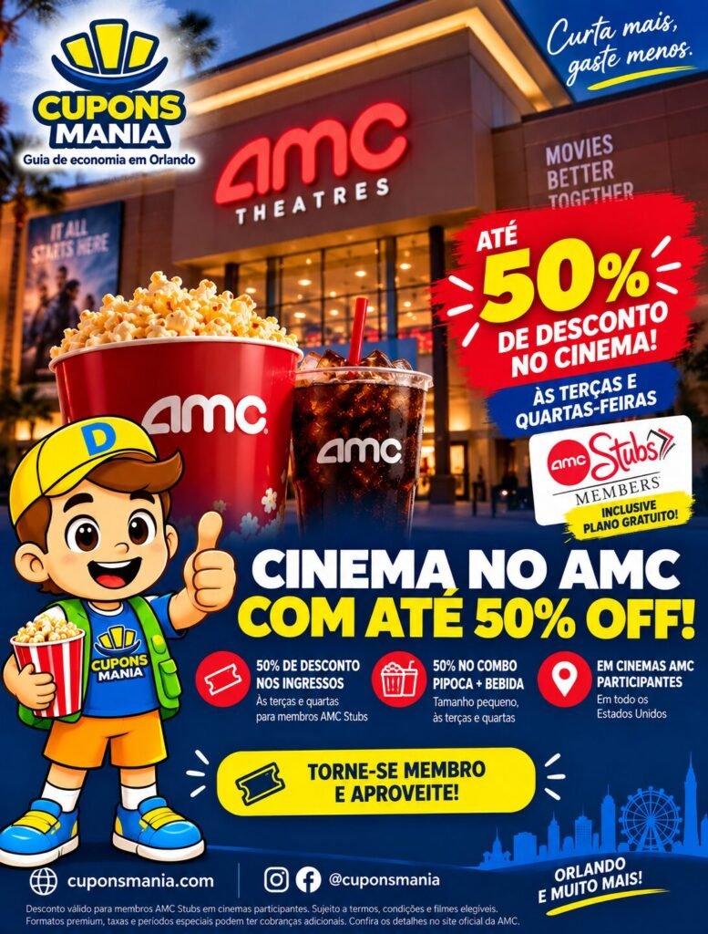 AMC oferece até 50% de desconto no cinema às terças e quartas