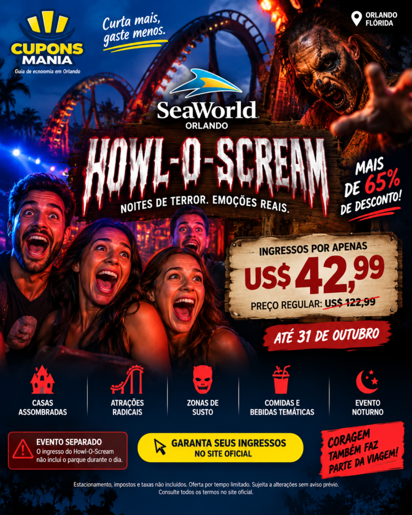 Howl-O-Scream Orlando 2026: ingressos com mais de 65% de desconto